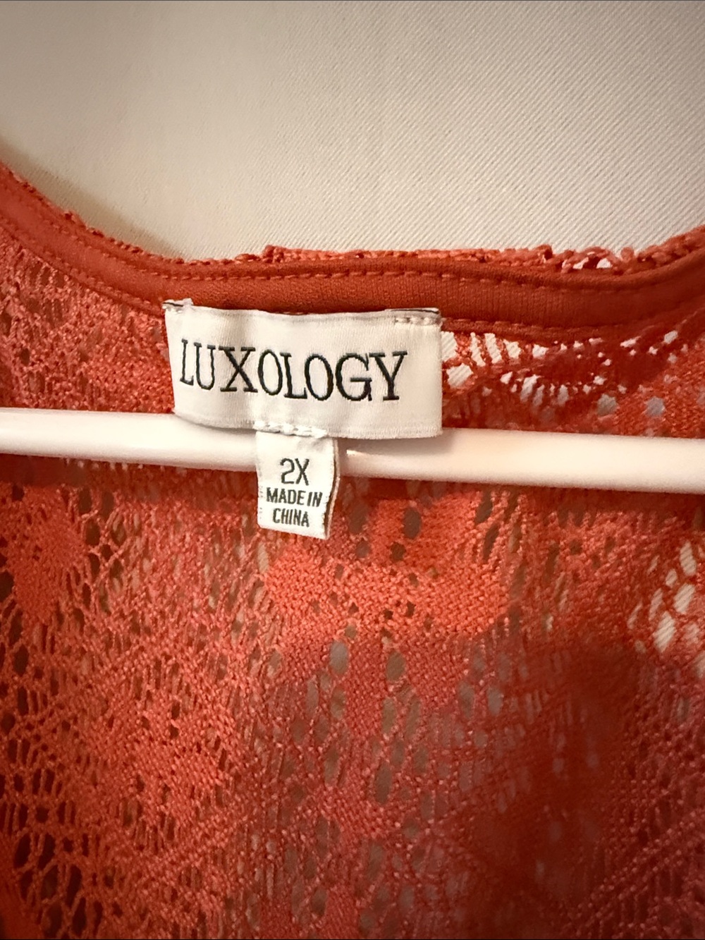 Luxology Burnt Orange Lace-Shoulder Tiered Maxi Dress - Picture 2 of 4